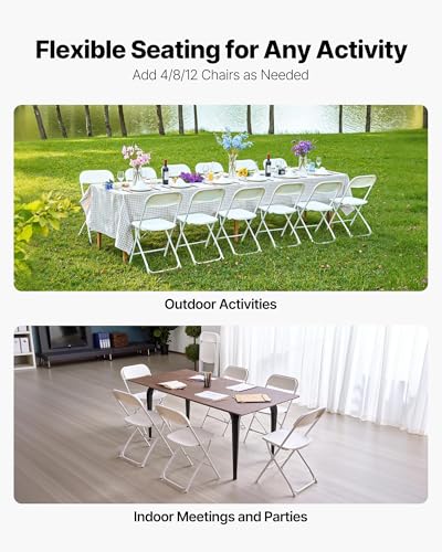 4 Pack Folding Plastic Chairs with Metal Frame L2812