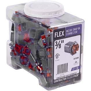 3/8 in. Flexible Metal Conduit Snap in Connector, 50 per Pack O37126