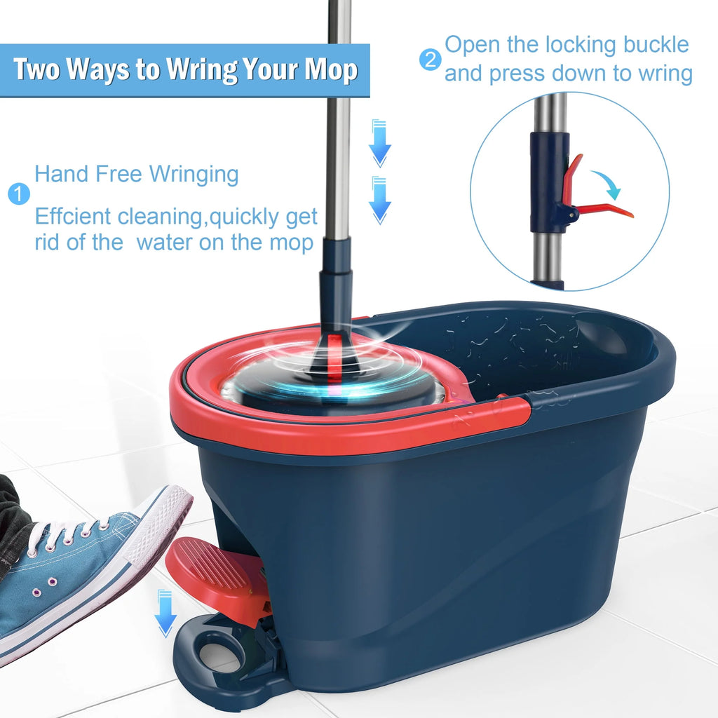 Green Spin Mop and Bucket with Wringer Set E911