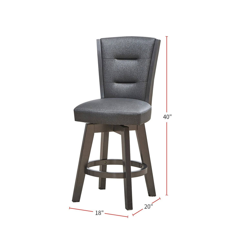 Glitter Grey Faux Leather Bar Chairs, Set of 2 T80021