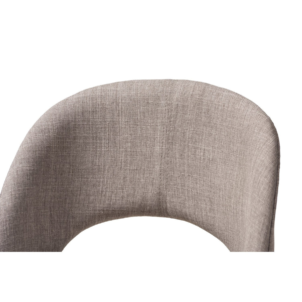 Light Grey Fabric Upholstered Wood Bar Stool Set of 2 A43628