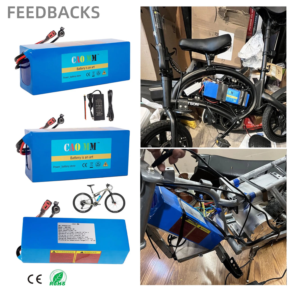 48V 14Ah Lithium ion Ebike Battery with 30A BMS and 2A Charger J7628