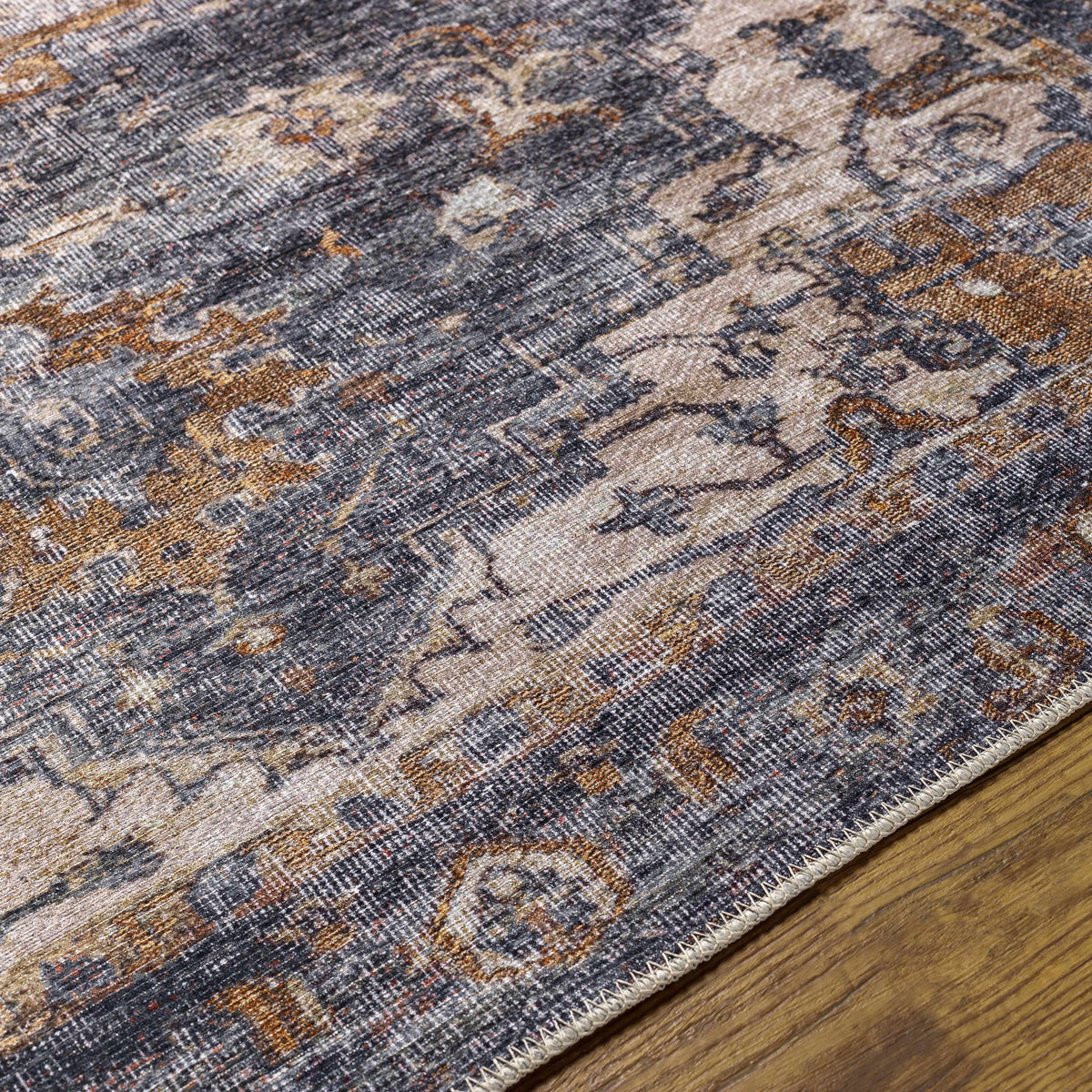 Machine Washable Area Rug Beige Brown Gray 8'10" x 12' W49508