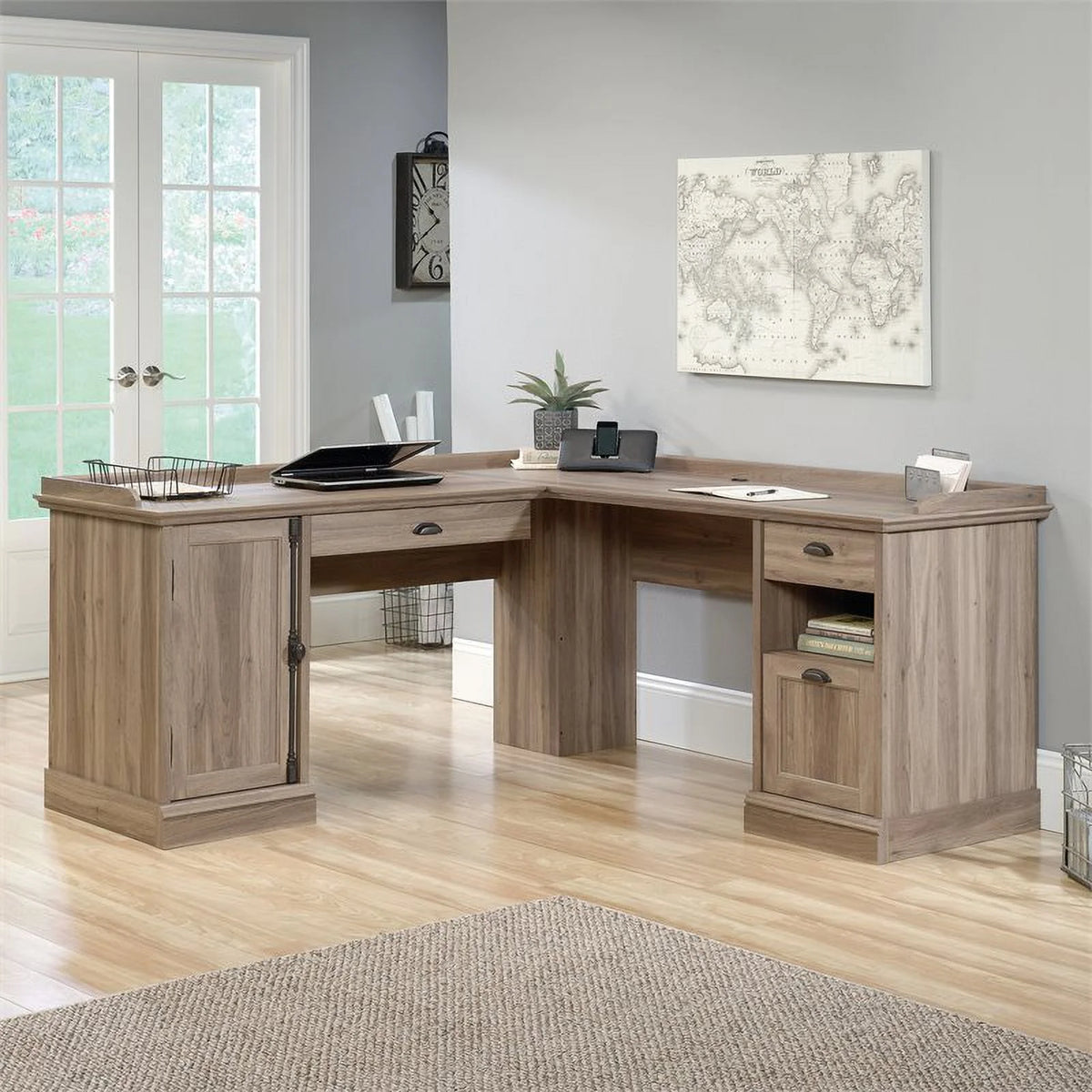 L-Desk, Salt Oak Finish W721776