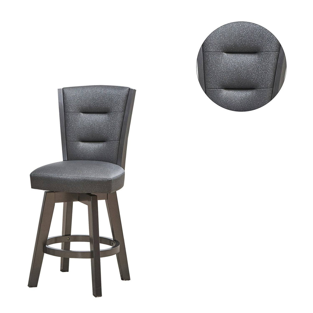 Glitter Grey Faux Leather Bar Chairs, Set of 2 T80021