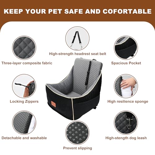 Black Memory Foam Dog Car Seat P314132