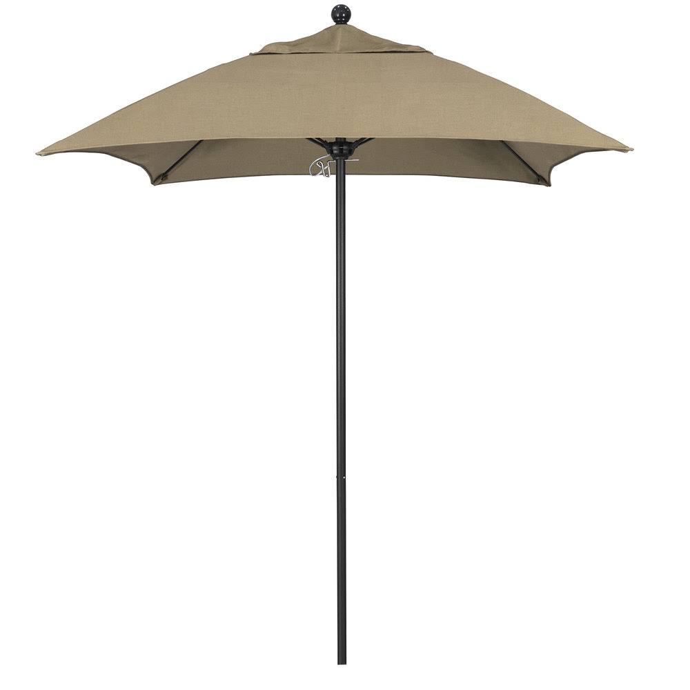6 ft Patio Umbrella with Black Aluminum Pole Fiberglass Ribs V408