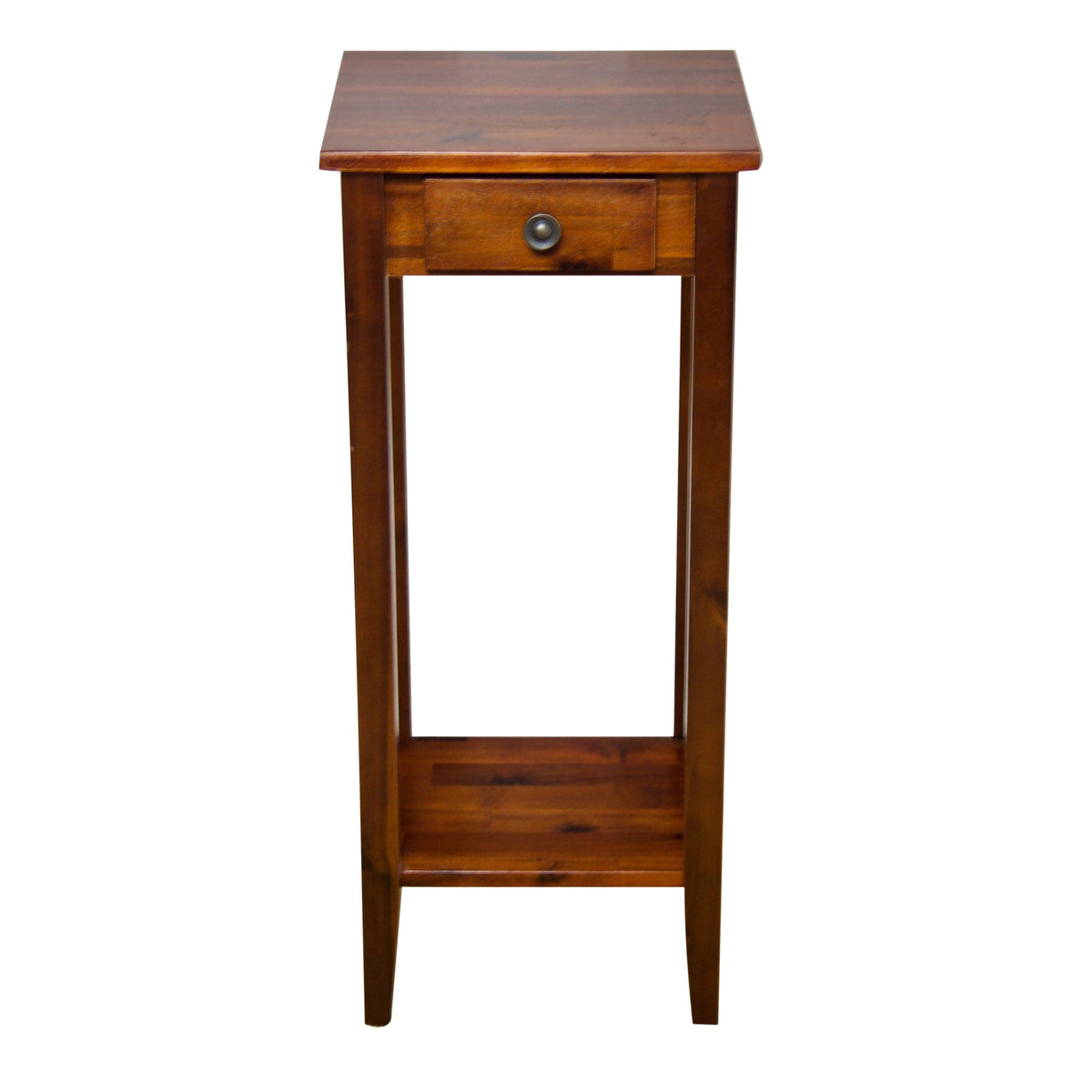 2-Tier Acacia Wood Plant Table with Drawer L7470
