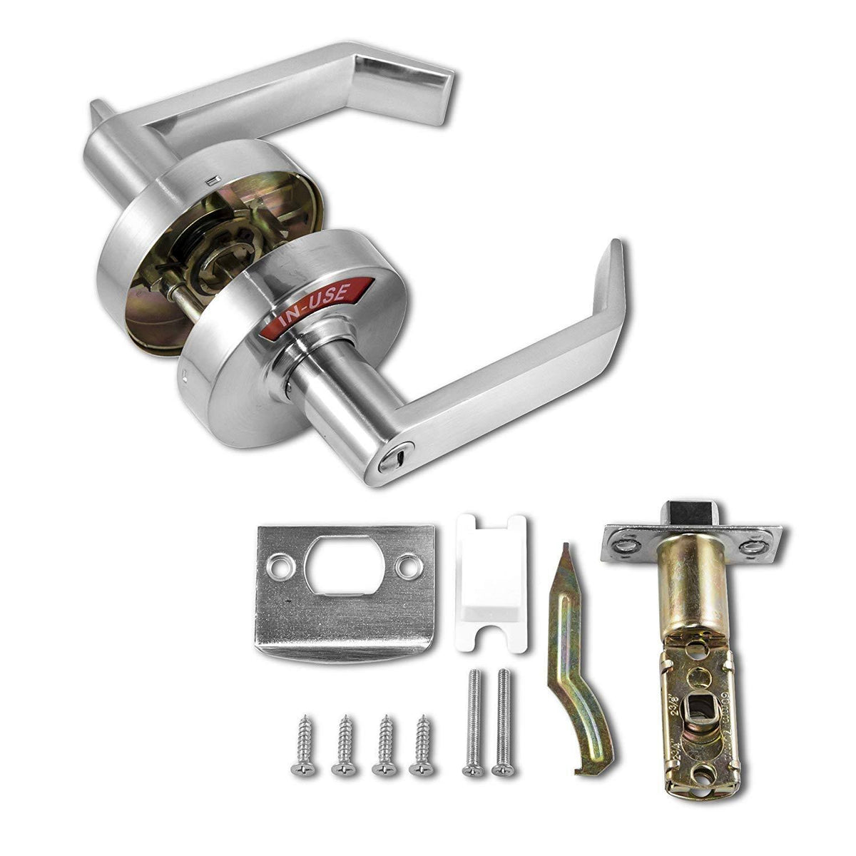 Commercial Grade Privacy Indicator Lock and Lever in Polished Chrome F663