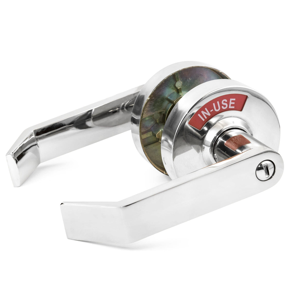 Commercial Grade Privacy Indicator Lock and Lever in Polished Chrome F663