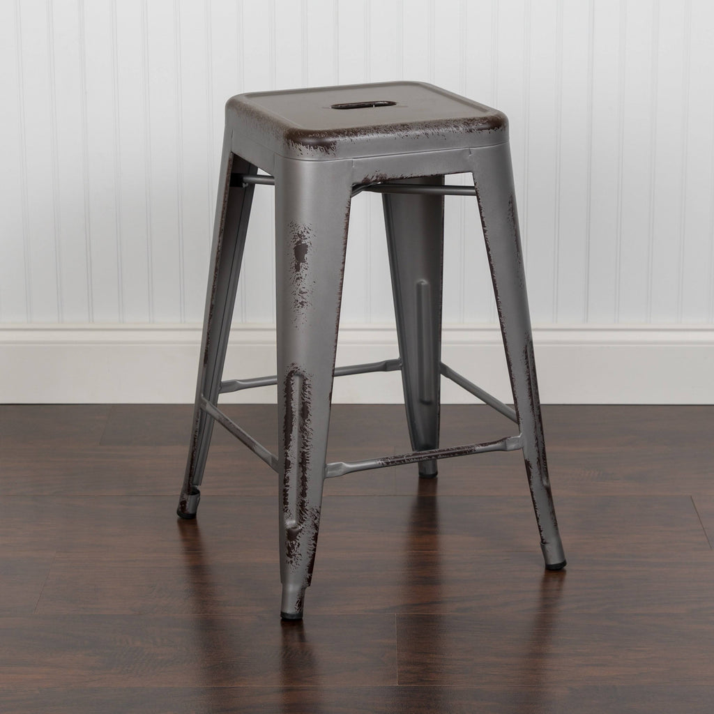 Orange Counter Height Stool Set of 4 K712467