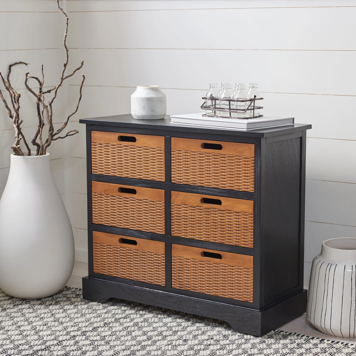 Black 6 Drawer Storage Unit X646416