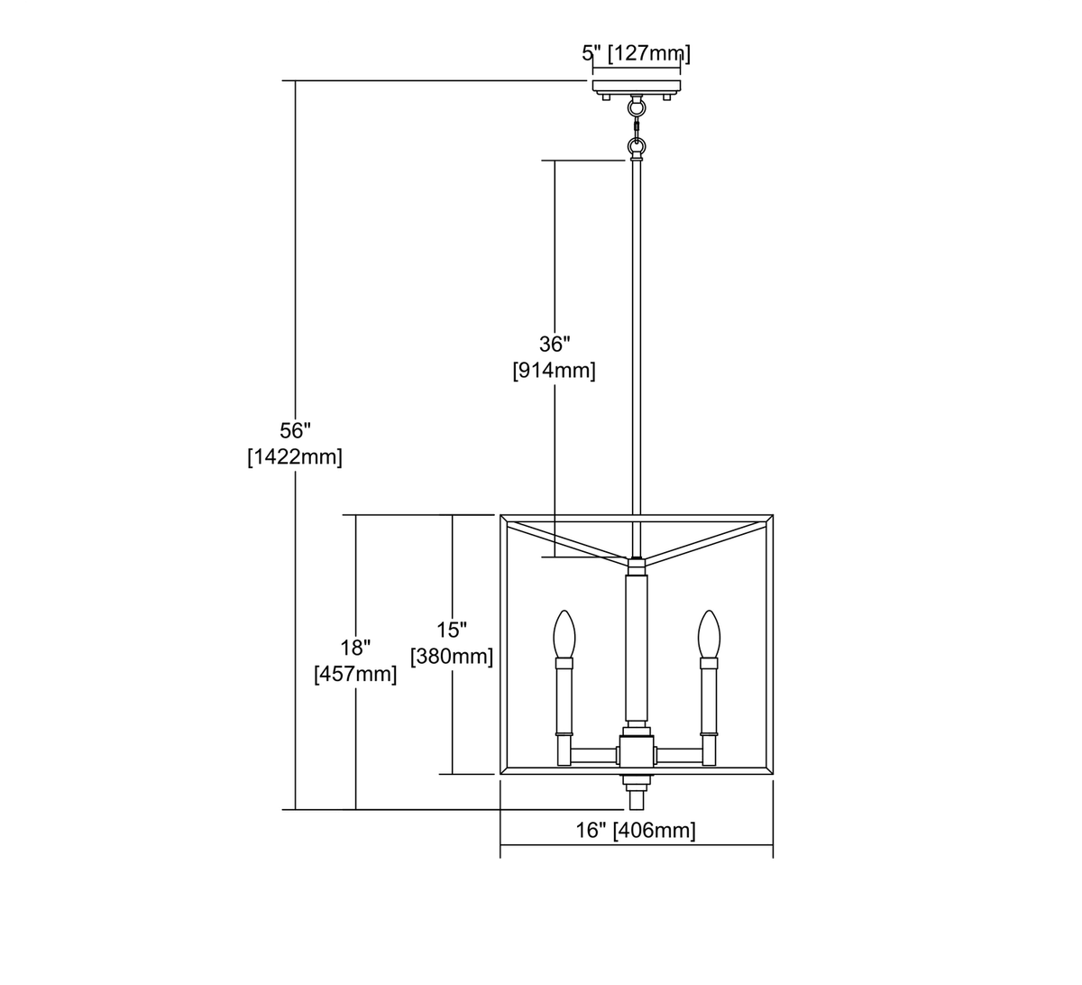 4-Light Chandelier in Satin Brass with Oil Rubbed Bronze A175