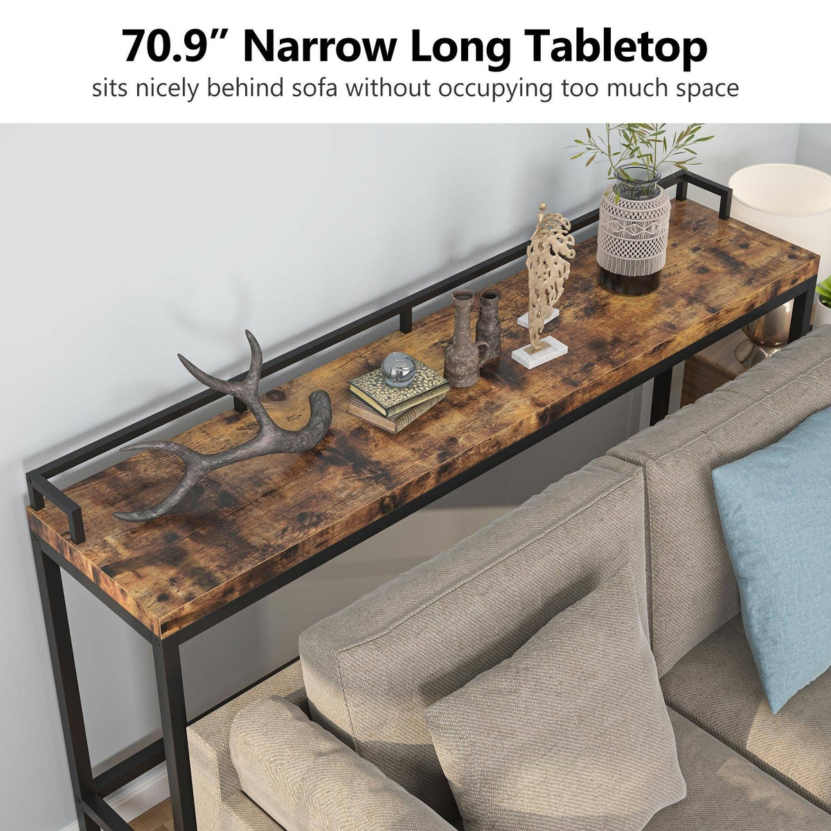 Brown Narrow Console Table V419