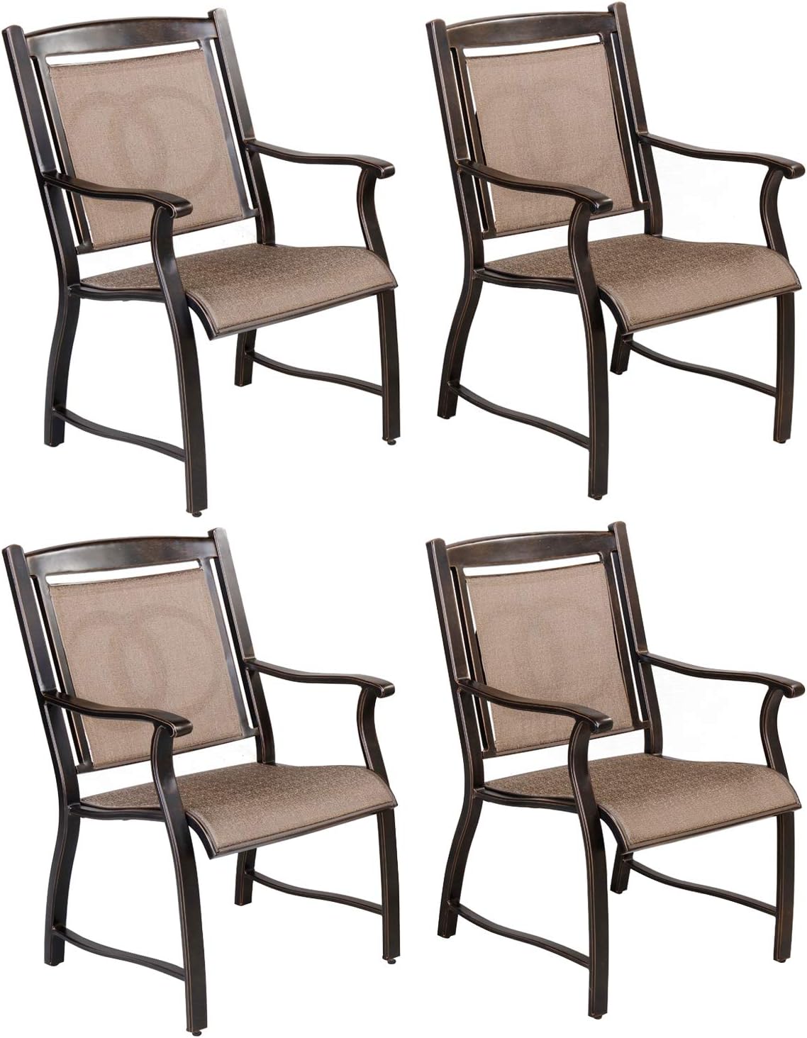 Cast Aluminum Outdoor Dining Chairs Set of 4 I3843