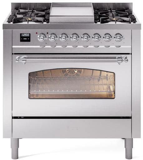 36 Dual Fuel Natural Gas Range Stainless Steel O837