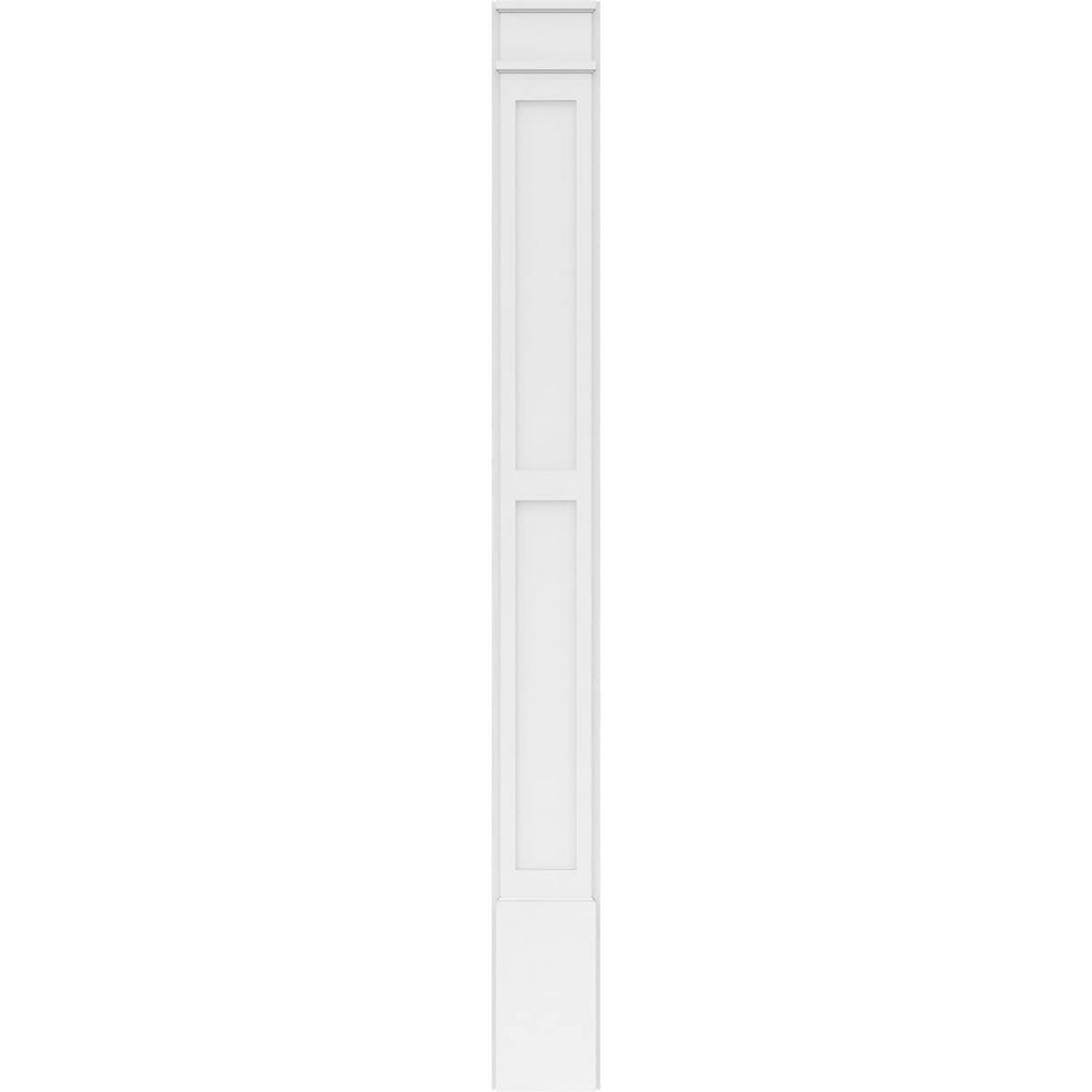 4x22W x 102x22H x 2x22P Two Equal Flat Panel PVC Pilaster with Standard Capital & Base (Pair) Q466