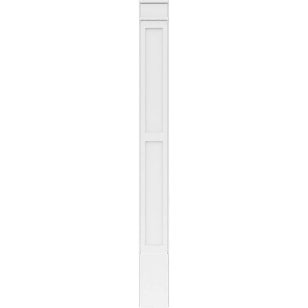 4x22W x 102x22H x 2x22P Two Equal Flat Panel PVC Pilaster with Standard Capital & Base (Pair) Q466