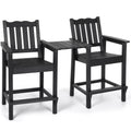 Black HIPS Adirondack Chairs Set of 2 with Connecting Tray H522