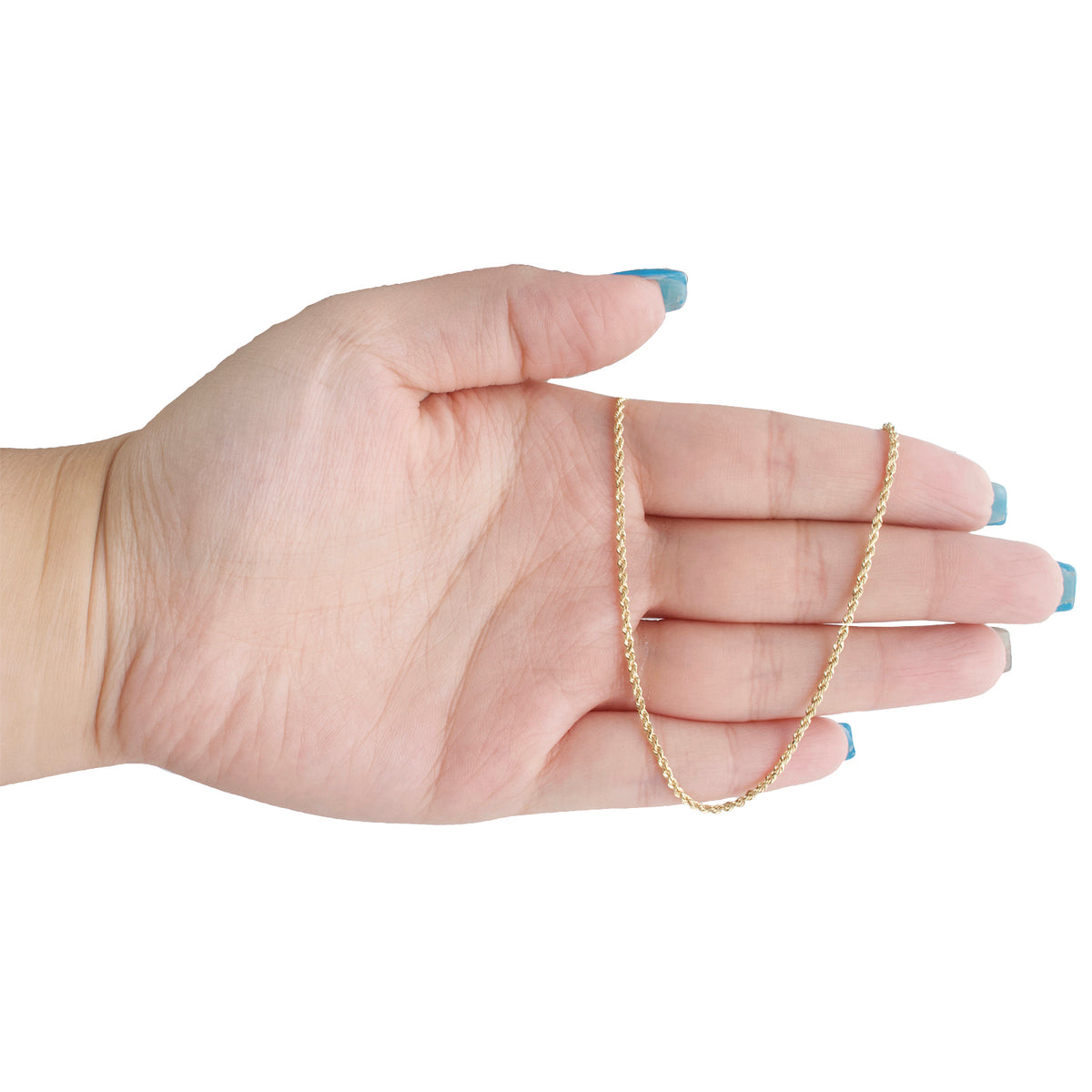 10K Yellow Gold Diamond Cut Rope Chain Necklace 16 Inches B648