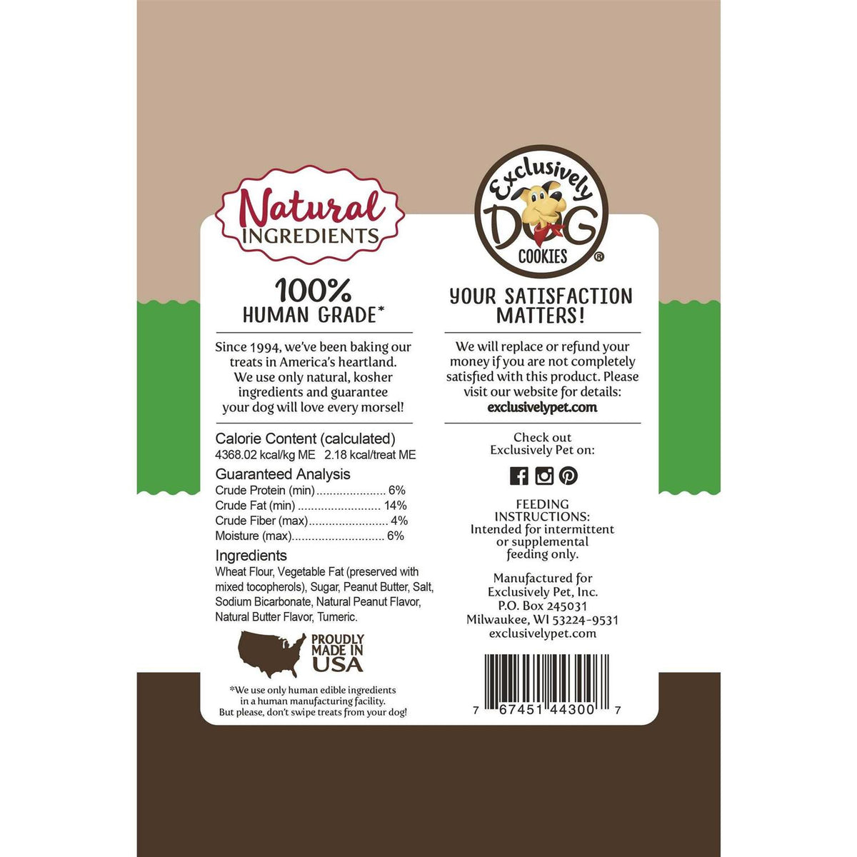 Peanut Butter Flavor Dog Treats 5.5 oz W2731