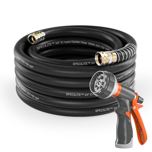 50 ft Heavy Duty Flexible Lightweight Kink-less Hybrid Rubber Garden Hose P427850