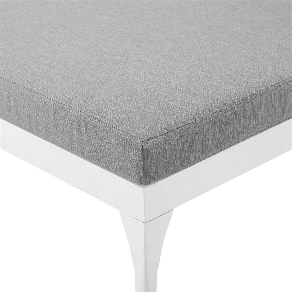 Patio Chaise Lounge in White and Gray Q15571
