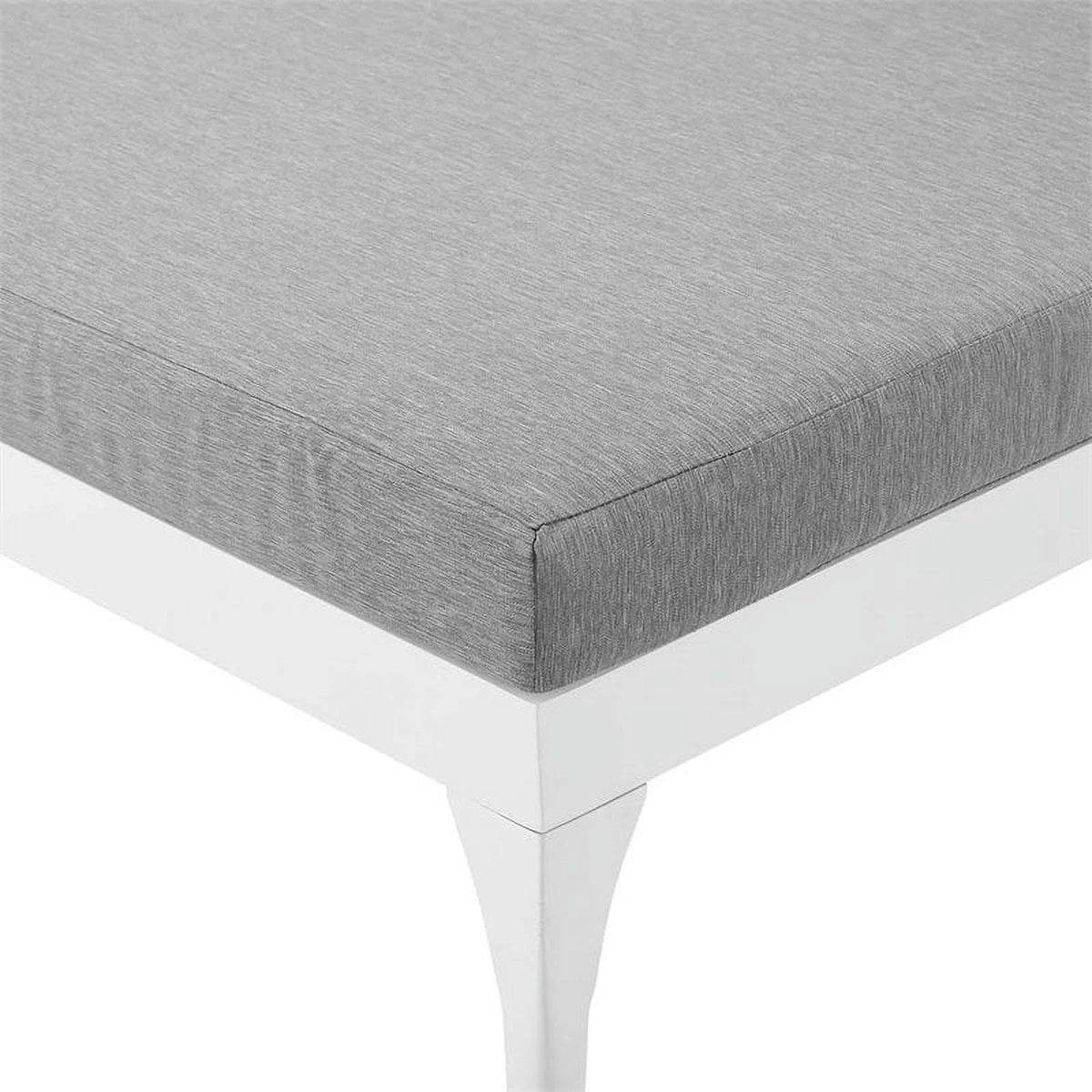 Patio Chaise Lounge in White and Gray Q15571