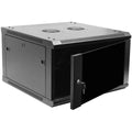 6U Wallmount Cabinet Enclosure 19-inch Server Network Rack with Locking Glass Door Black I697324