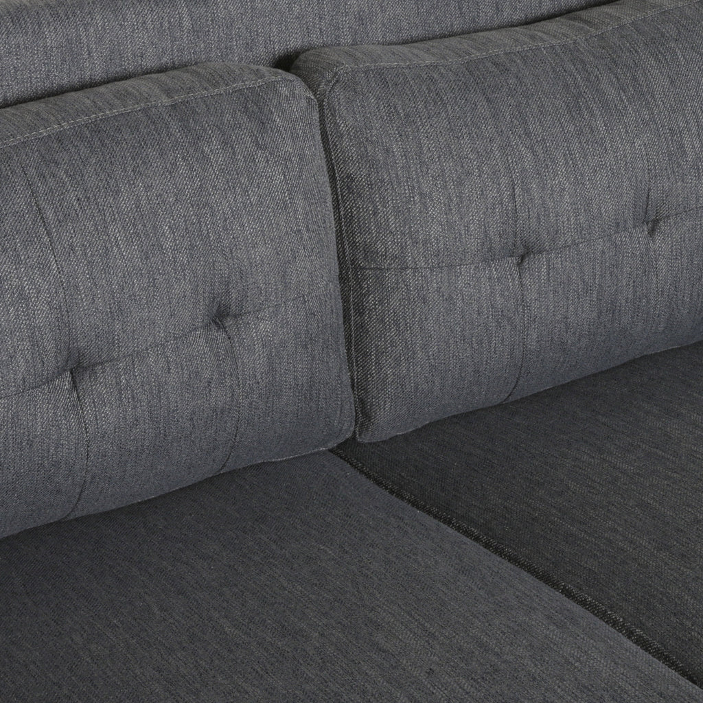 Charcoal Dark Brown Fabric Loveseat C2798