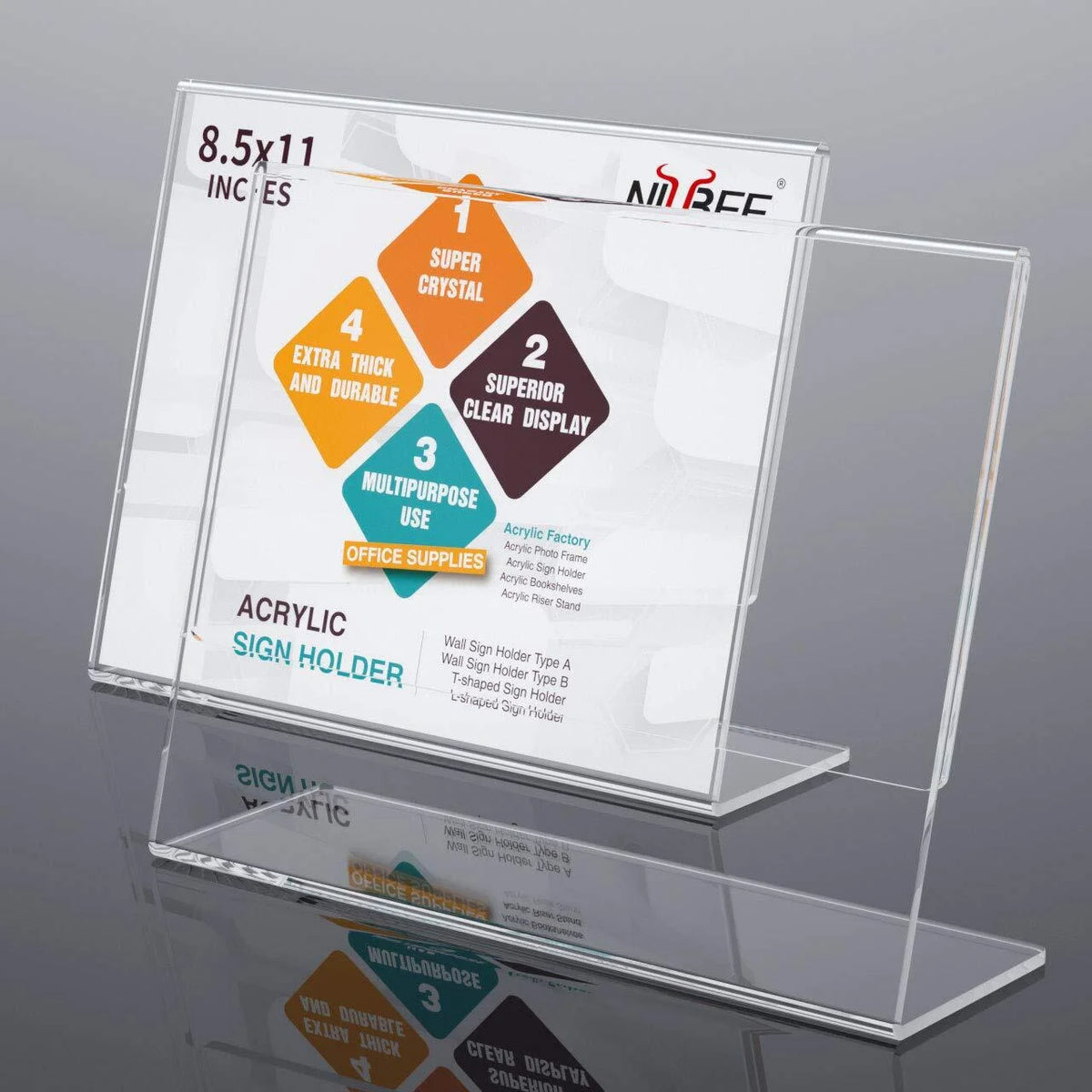 Acrylic Sign Holder 8.5*11 Inches 6 Pack Clear Plastic Frames O596903