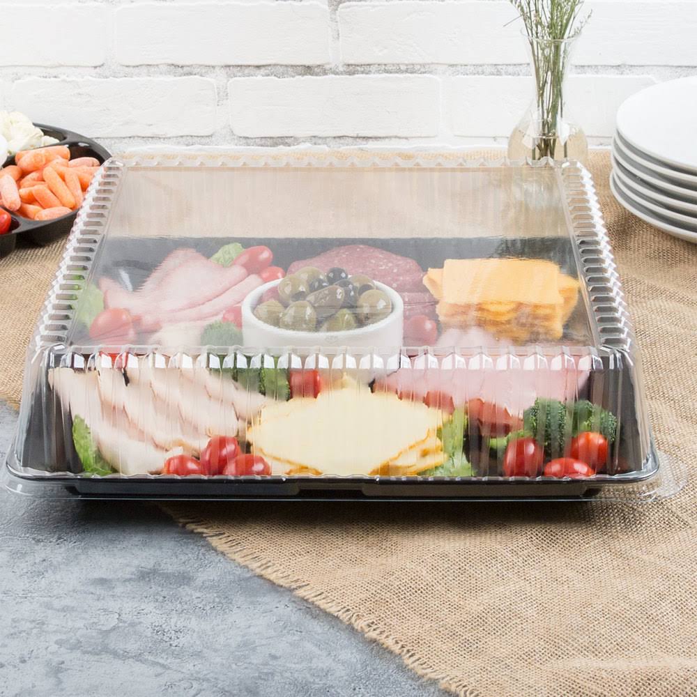 Clear Plastic Square Dome Lid - 40/Case B35202
