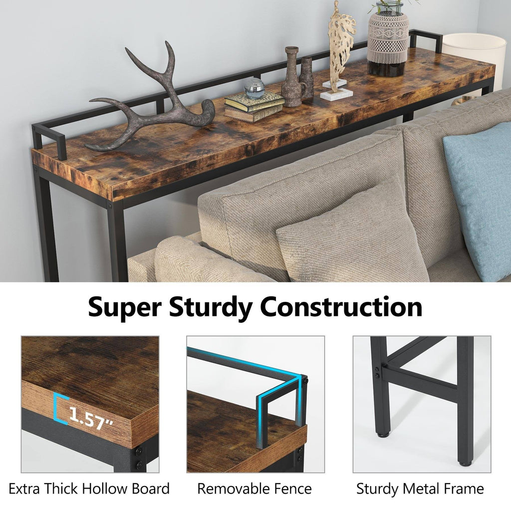 Brown Narrow Console Table V419