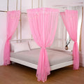 White Sheer Canopy Bed Curtains Set, 8 Panels, Full/Queen B2846