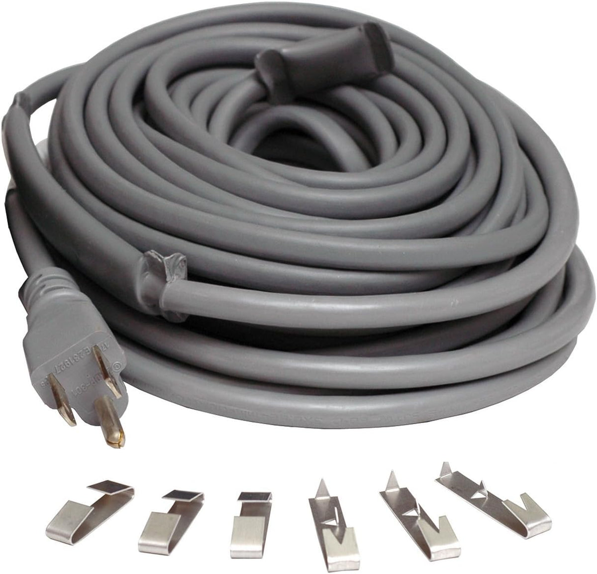 100' Black Electric Heating Cord with 3 Prong Plug F374720