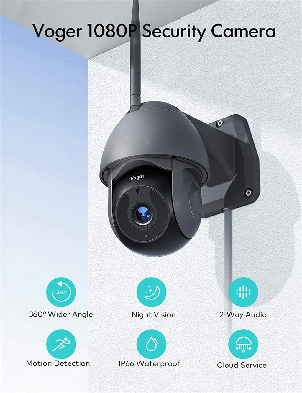1080P IP66 Weatherproof Outdoor Security Camera M485