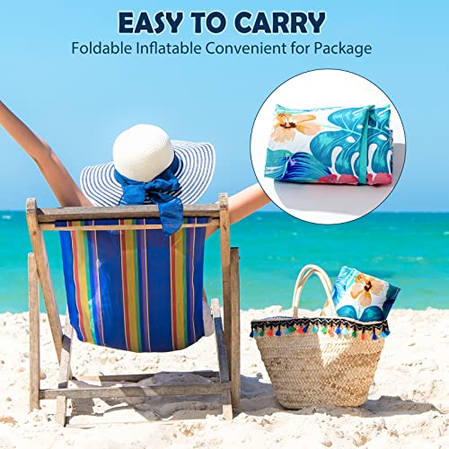 Inflatable Oversized Pool Float Lounger with Headrest E8963