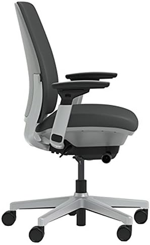 Graphite Chair with Platinum Base & Hard Floor Casters S338