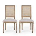 Light Gray Natural Wood Dining Chair Set of 2 J396220