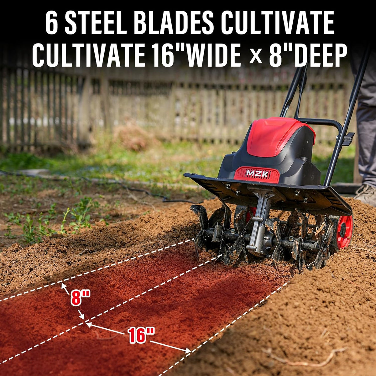 16-Inch 13-Amp Corded Electric Tiller/Cultivator with Adjustable Wheels V38650