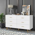 Wood 6 Drawer Dresser with Metal Handles X9322