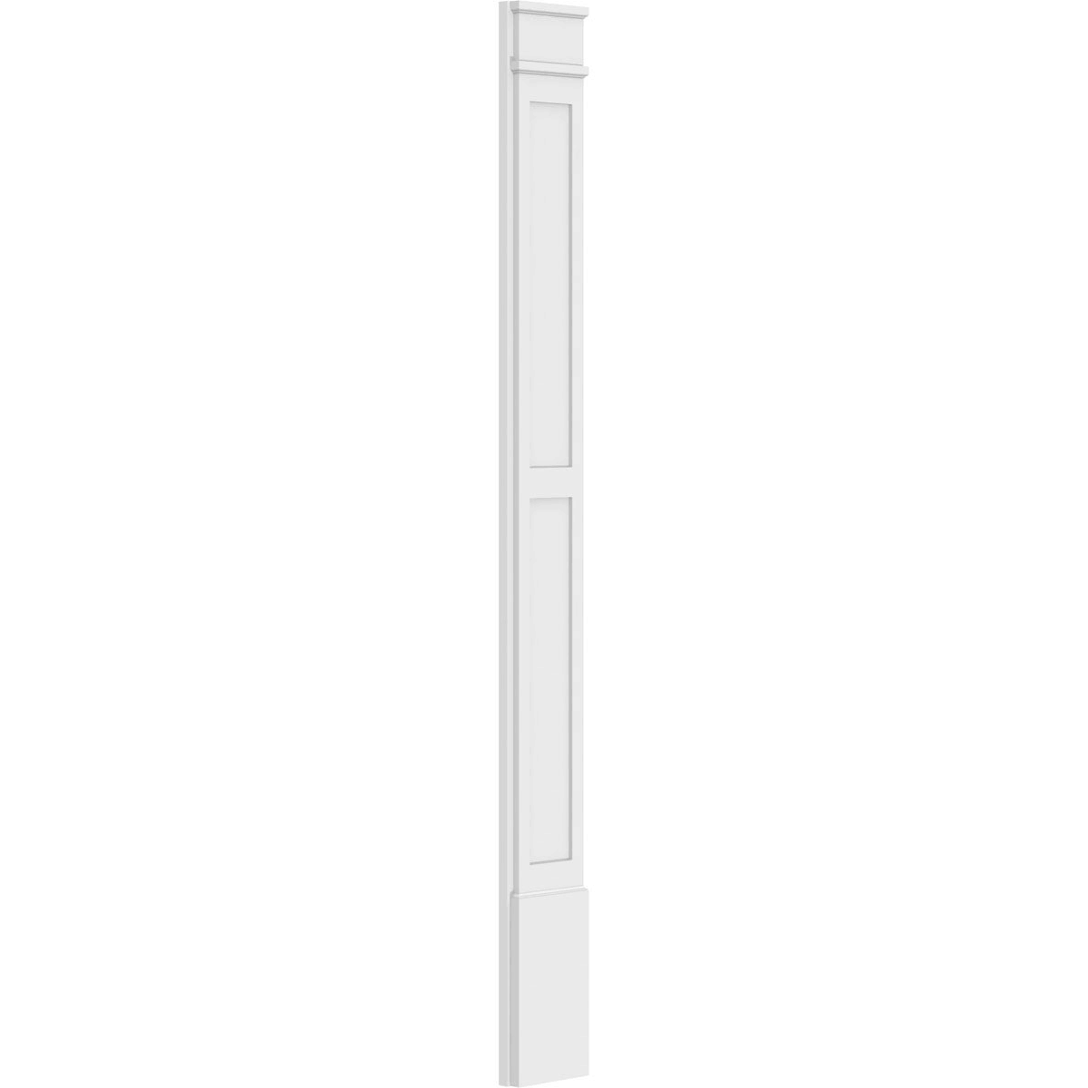 4x22W x 102x22H x 2x22P Two Equal Flat Panel PVC Pilaster with Standard Capital & Base (Pair) Q466