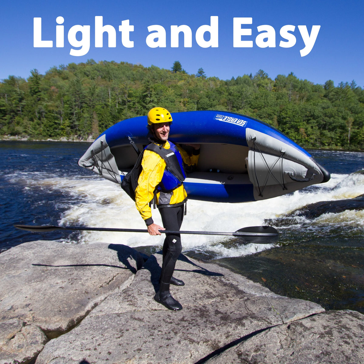 Inflatable Kayak with Paddle, Seat, SUP Pump W90291