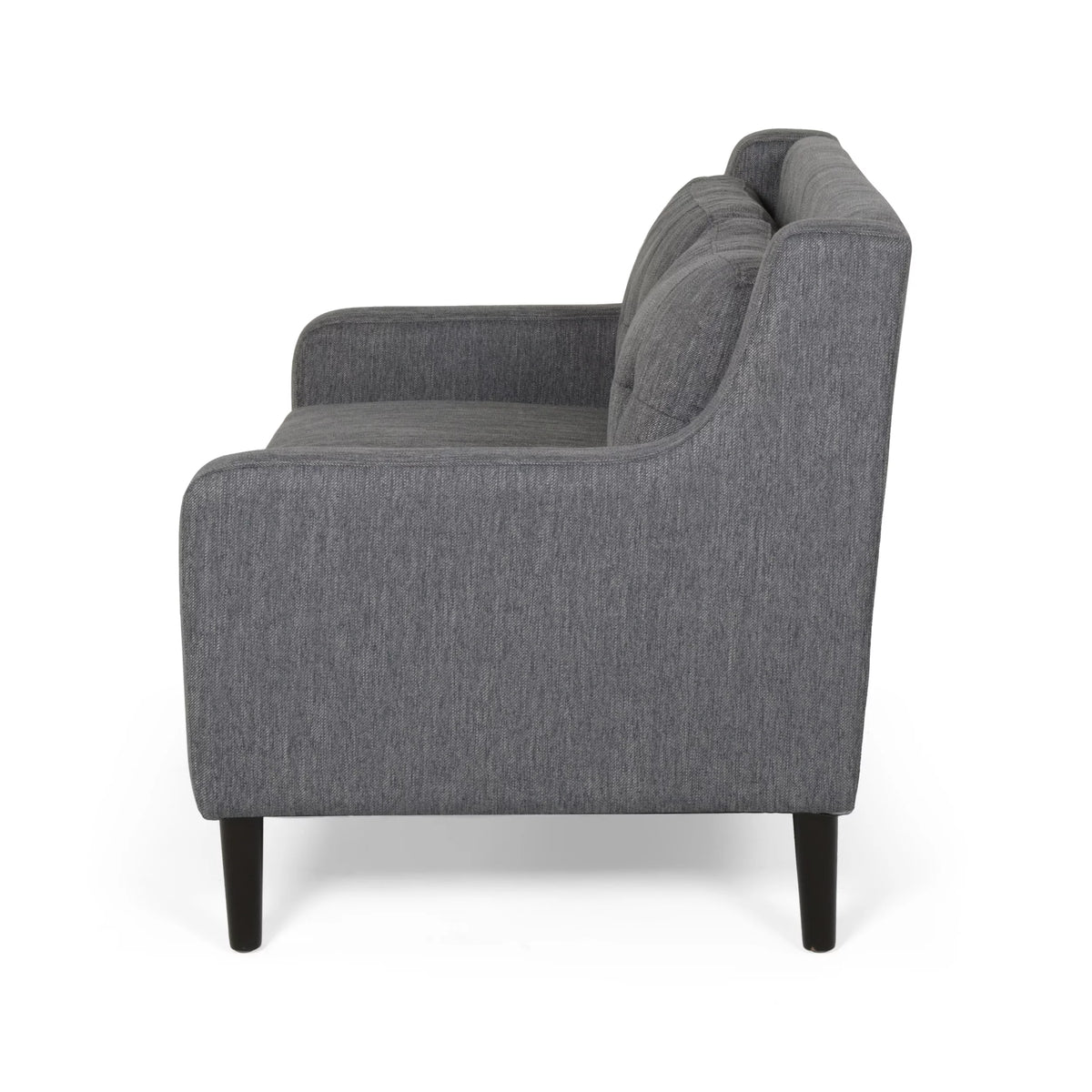 Charcoal Dark Brown Fabric Loveseat C2798