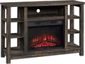 Entertainment Fireplace Credenza, Carbon Oak Finish W572