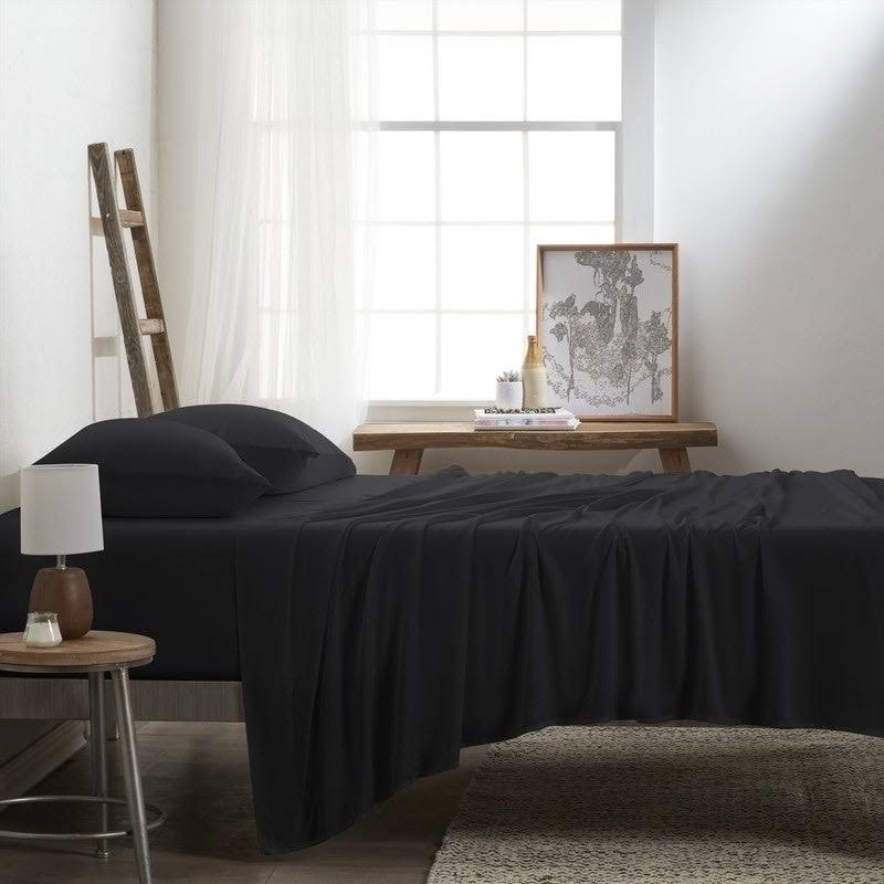 Rayon from Bamboo 4-Piece Bed Sheet Set Full Navy U296