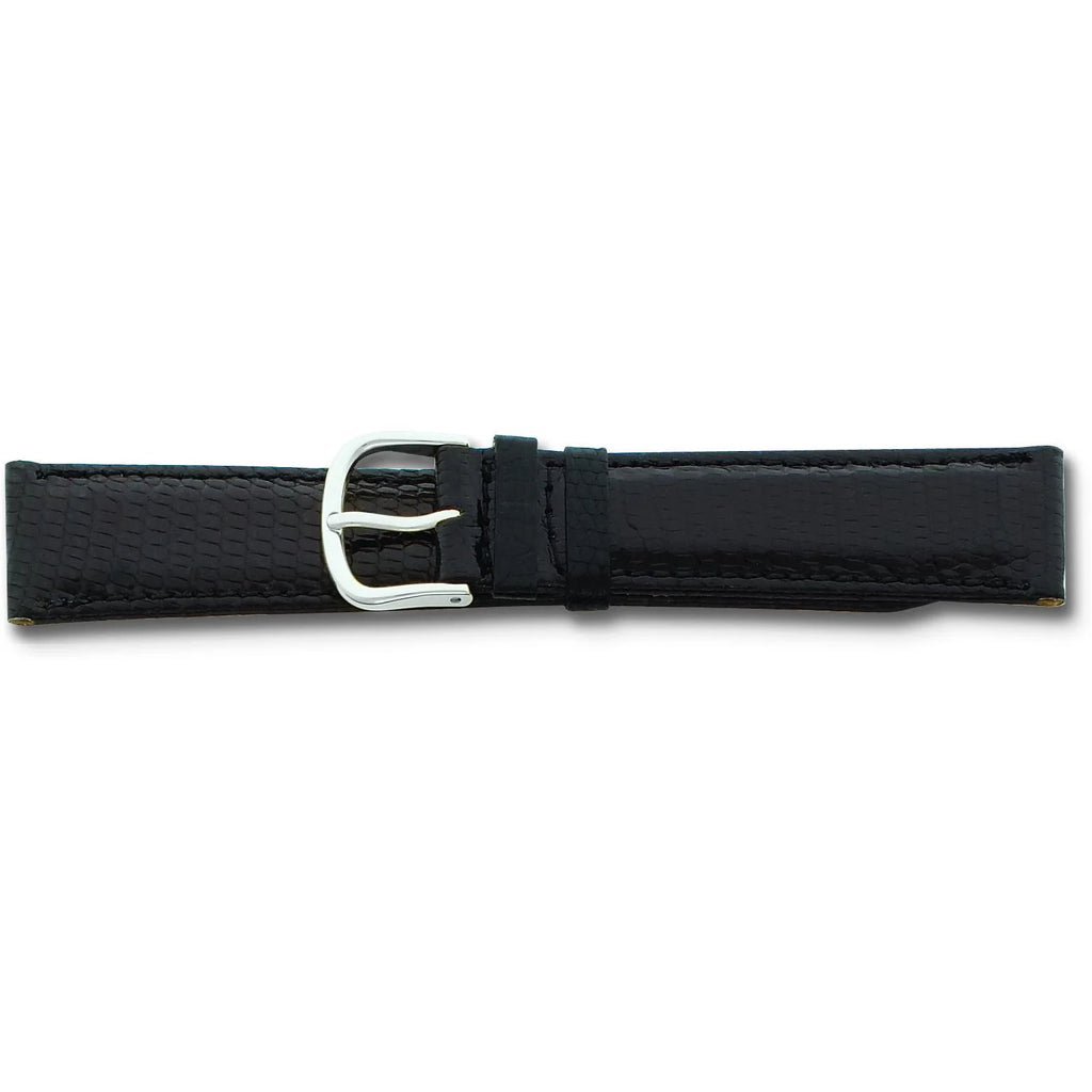 Black Genuine Lizard Leather Watch Band 18Mm C48957