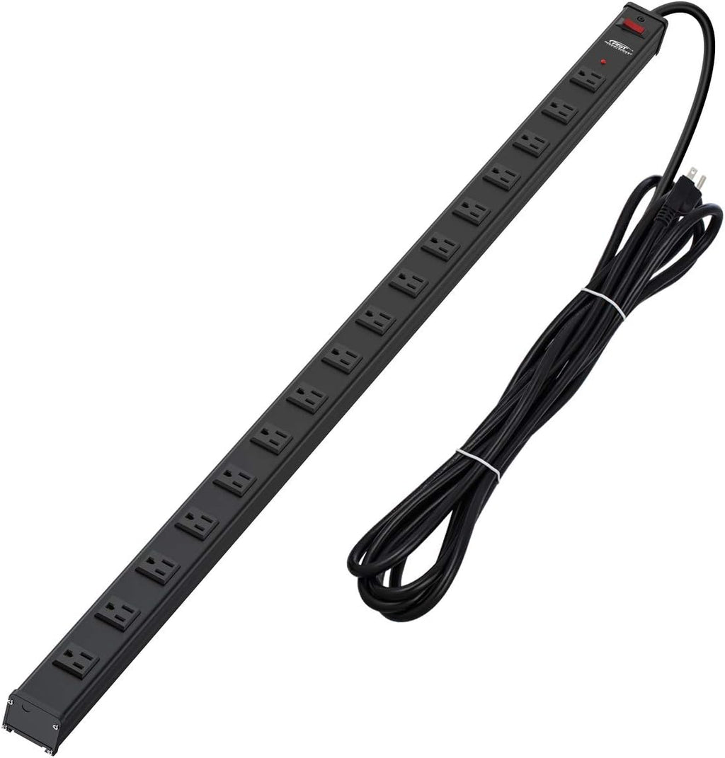 16-Outlet Surge Protector Power Strip with Circuit Breaker, 15 Feet, Pack of 2 U271