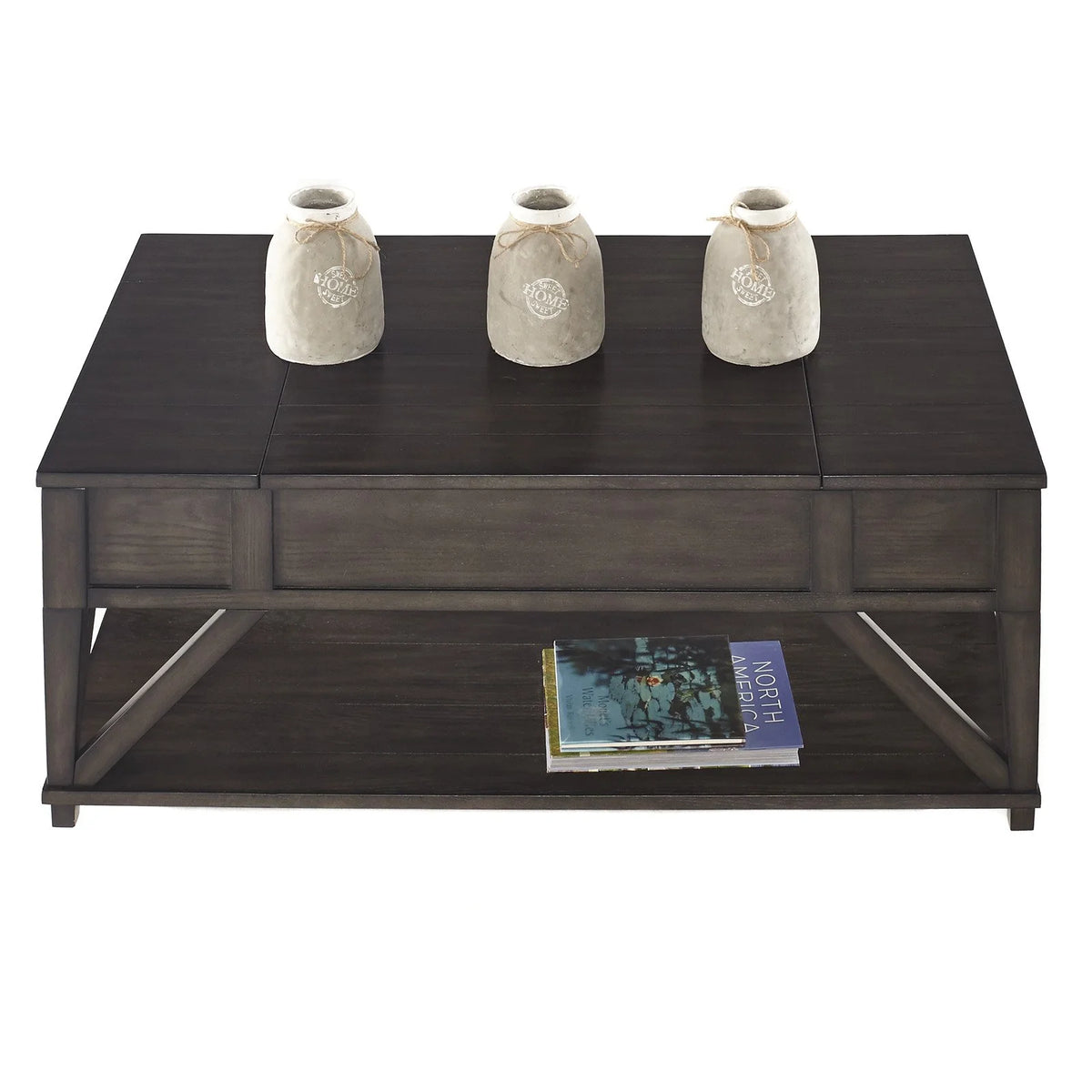 Wood Lift Top Coffee Table in Midnight Oak Brown O190