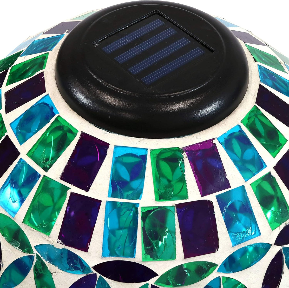 Blue 10-Inch Glass Mosaic Gazing Globe with Solar Light Z7860